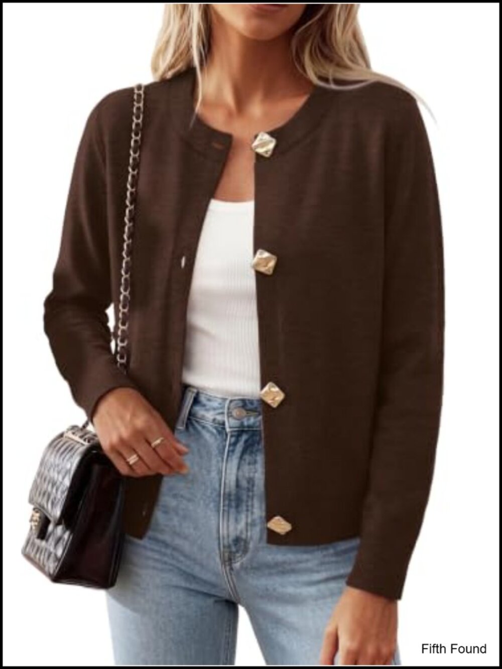 Lightweight Cropped Cardigan Sweater for Women Y2K Fall Outfit Trendy Metal